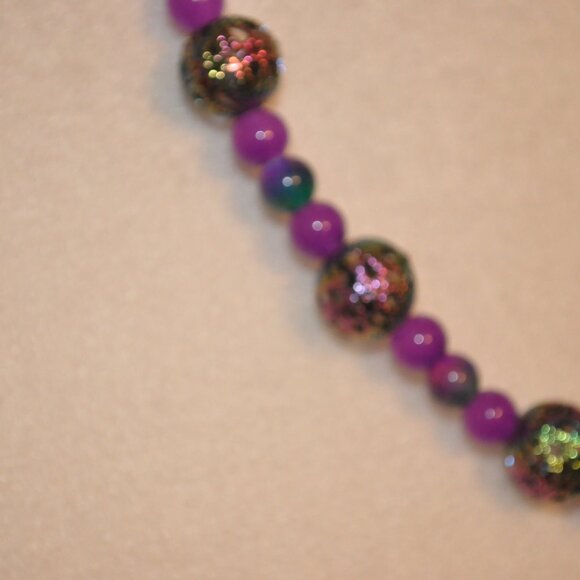 Purple Gradient Bauble and Bead Necklace - Picture 3 of 8